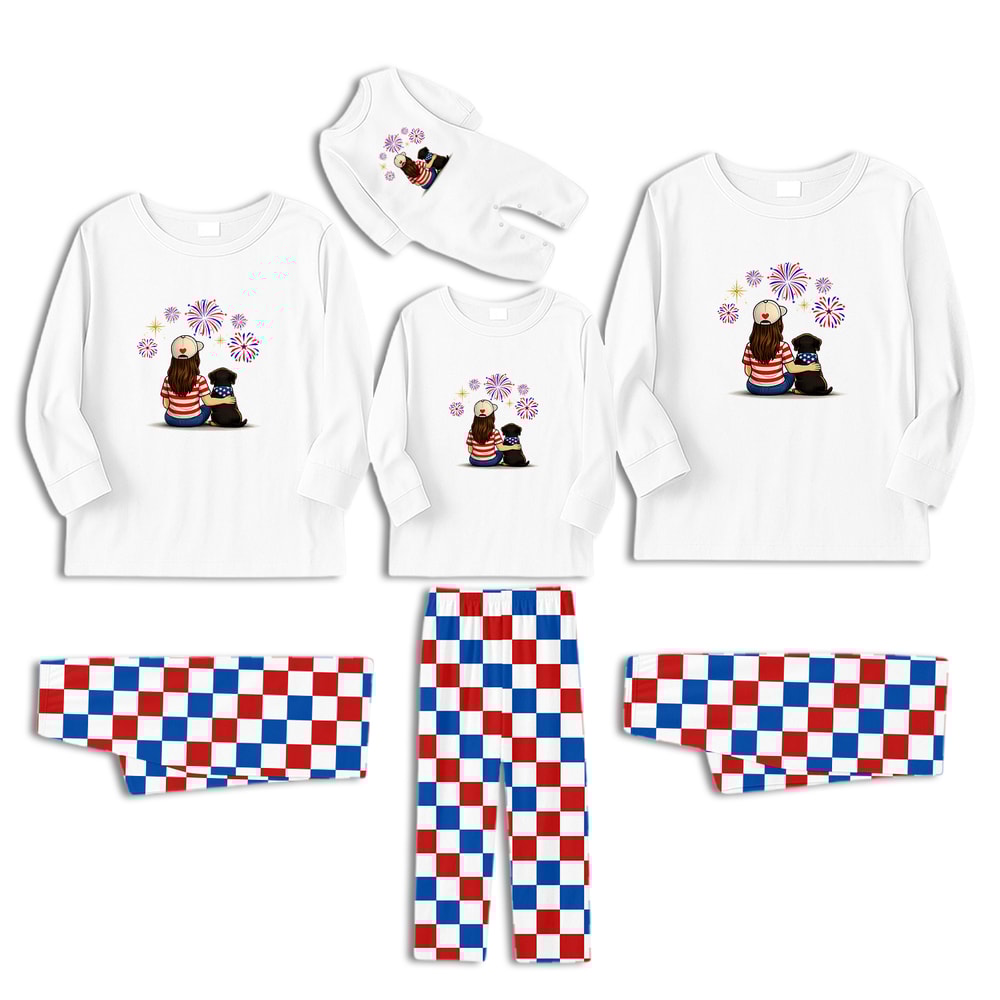 Dachshund Mom 4th of July Matching Family Pajama Set