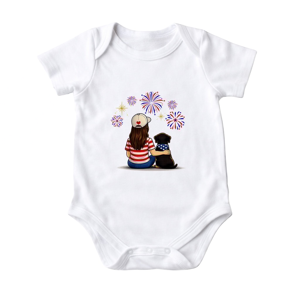 Patriotic Dachshund Mom Family Matching Pajama Shorts Set