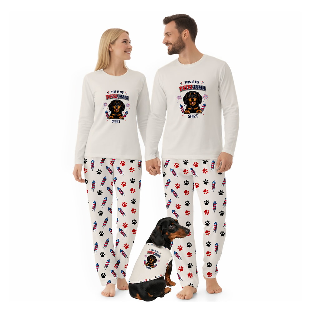 This Is My Patrijama Shirt Dachshund 4th of July Matching Family Pajama Set