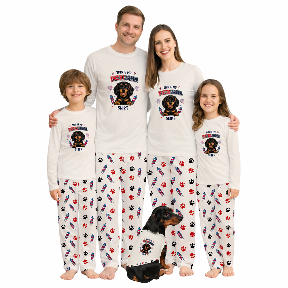 This Is My Patrijama Shirt Dachshund 4th of July Matching Family Pajama Set