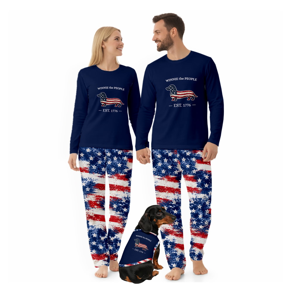 Winnie The People Patriotic Dachshund Family Pajama Set