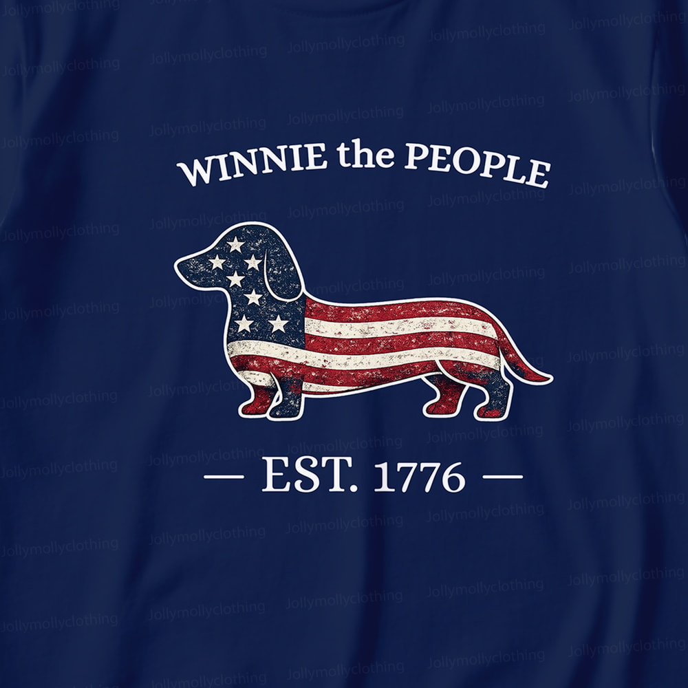 Winnie The People Patriotic Dachshund Matching Family Short Pajamas