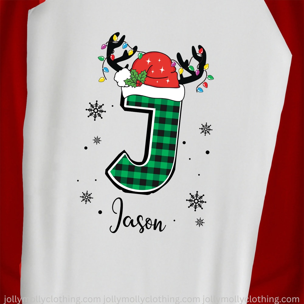 Custom Name Monogrammed Christmas Red Matching Pajamas
