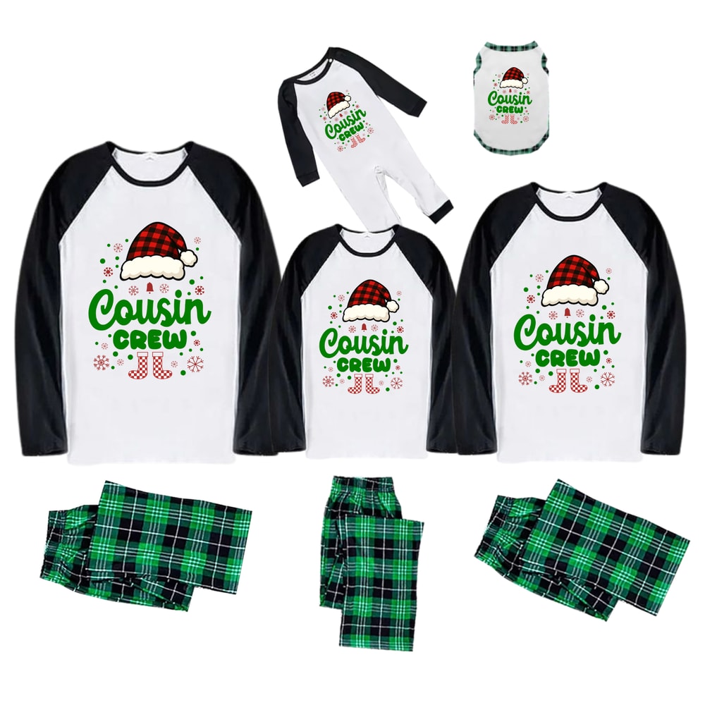 Cousin Crew Family Christmas Pajamas with Pet Outfit Matching Set