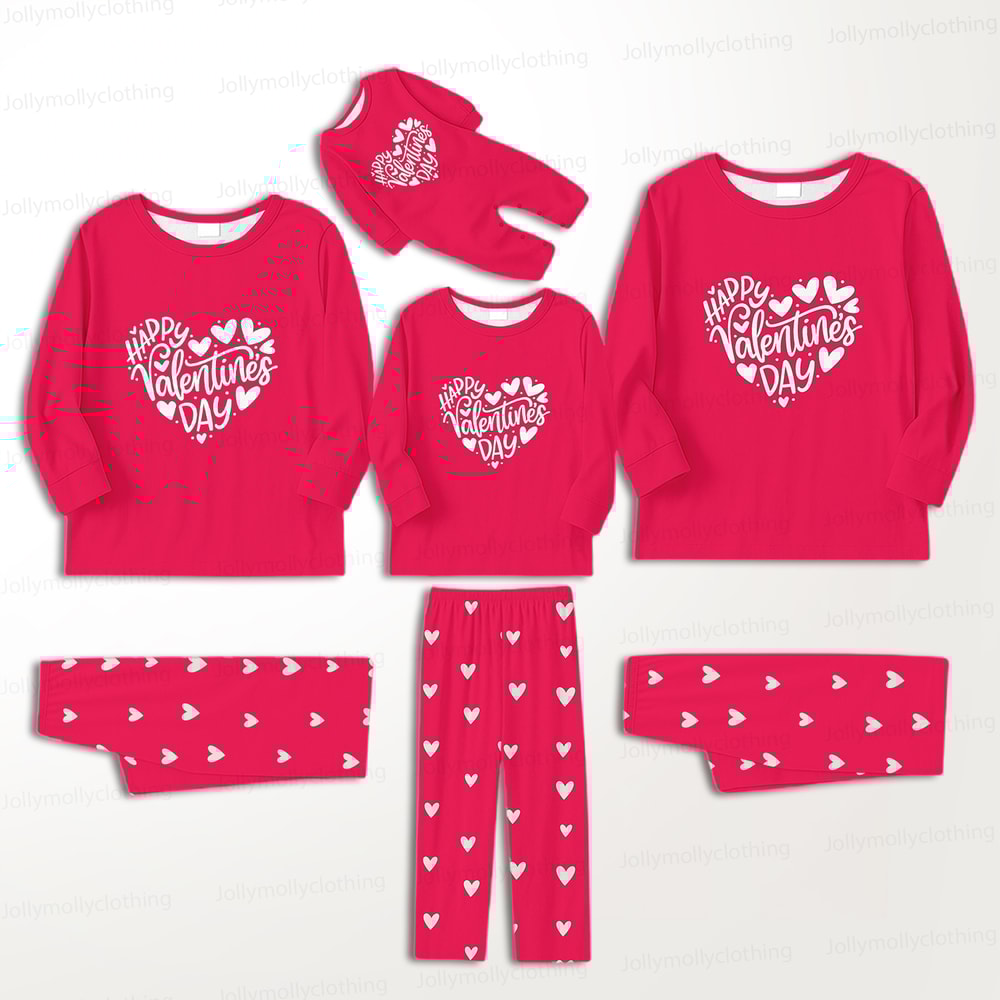 Happy Valentine’s Day Matching Family and Couples Pajama Set