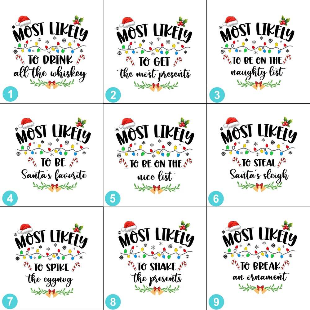 Funny Most Likely To Christmas Matching Family PJs