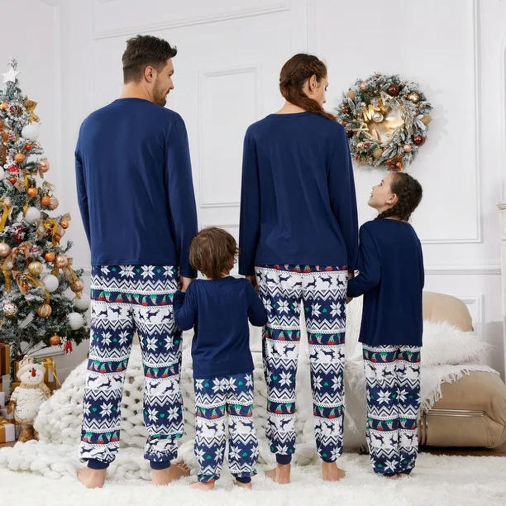 Navy Blue What The Elf Christmas Family PJs