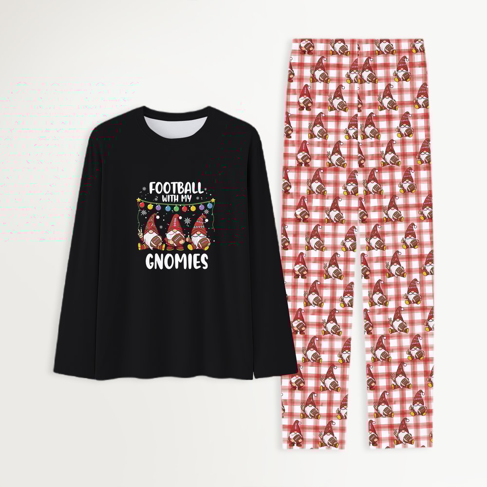 Football With My Gnomies Christmas Family Matching Pajamas