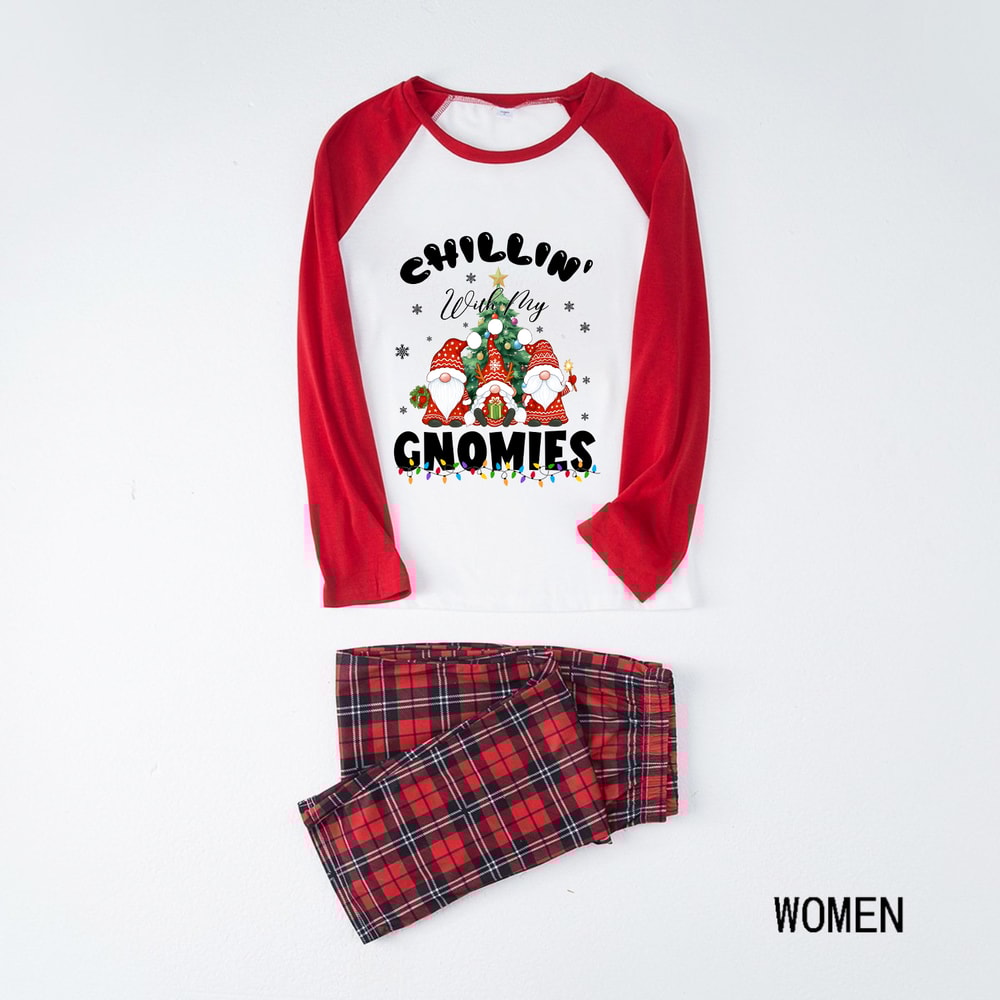 Chillin With My Gnomies Santa Christmas Matching Family PJs