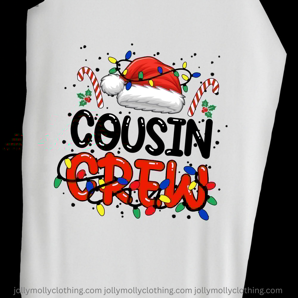 White Black Cousin Crew Christmas Family Matching Pajamas Set