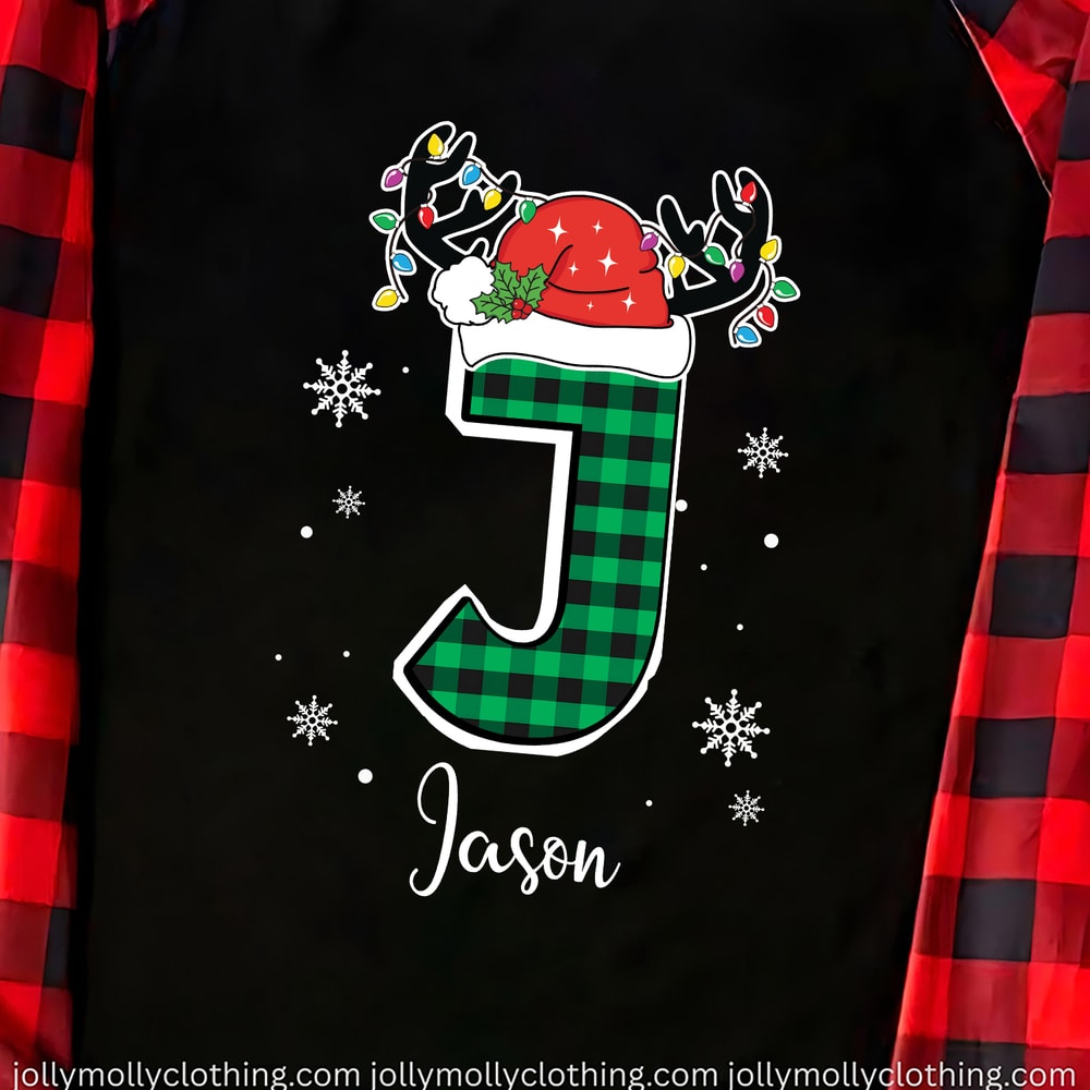 Personalized Christmas Monogram Red Family Matching Pajamas