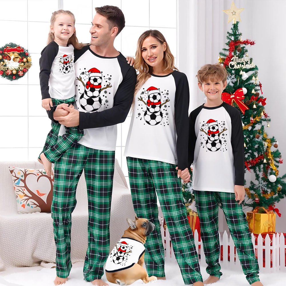Soccer Snowman Family Christmas Pajamas