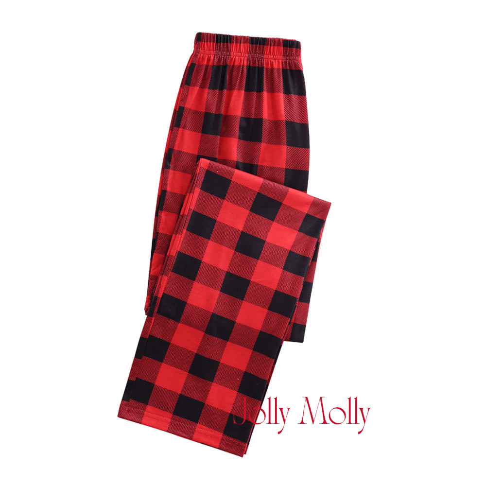 Christmas Red Plaid Pajama Pants With Pockets