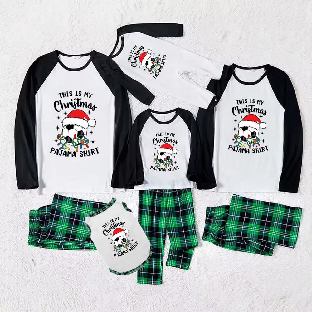 Matching Family Soccer Christmas Pajamas 