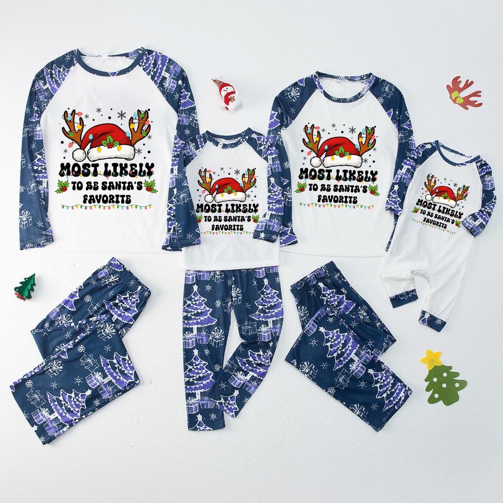 Christmas Blue Winter Most Likely To Family Matching Pajamas