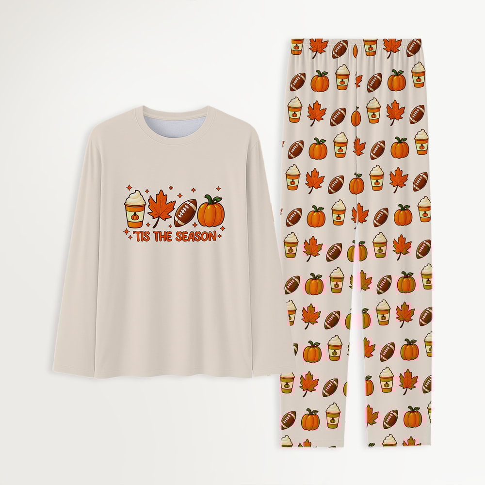Tis The Season Football Thanksgiving Matching Family Pajamas