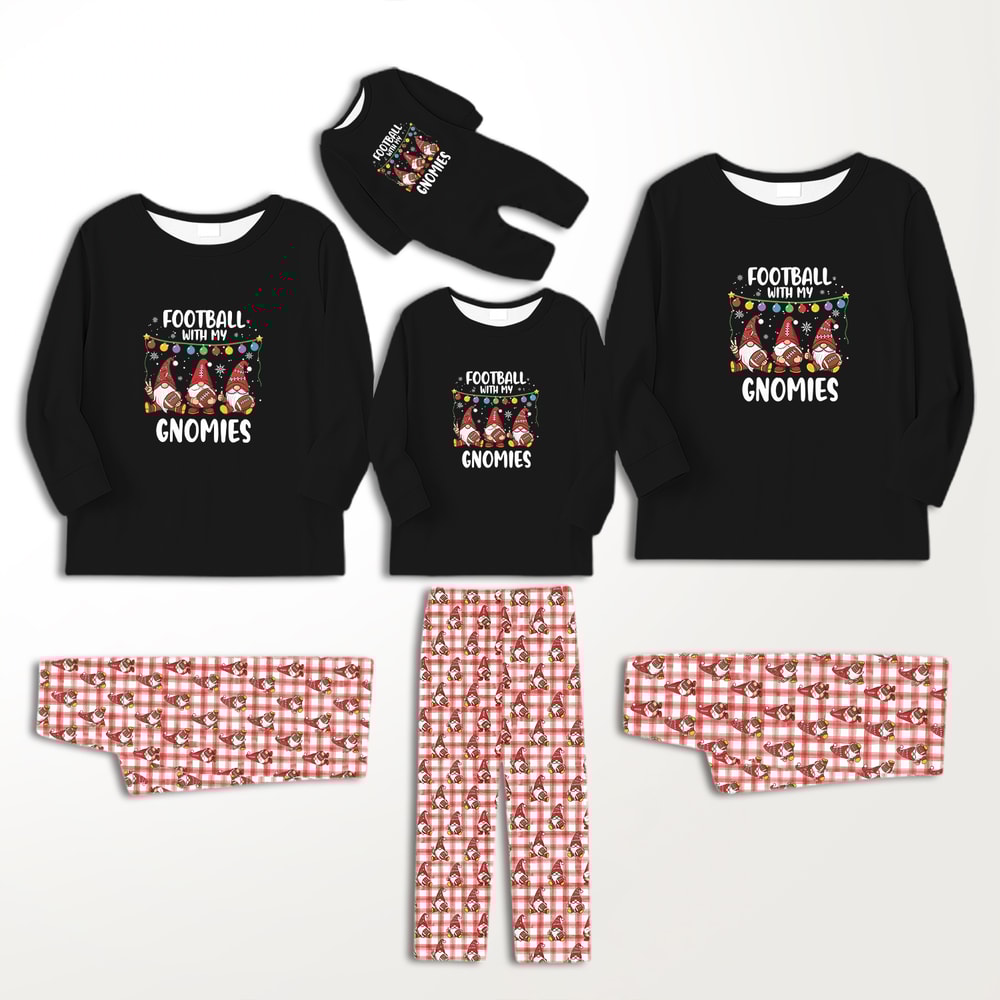 Football With My Gnomies Christmas Family Matching Pajamas