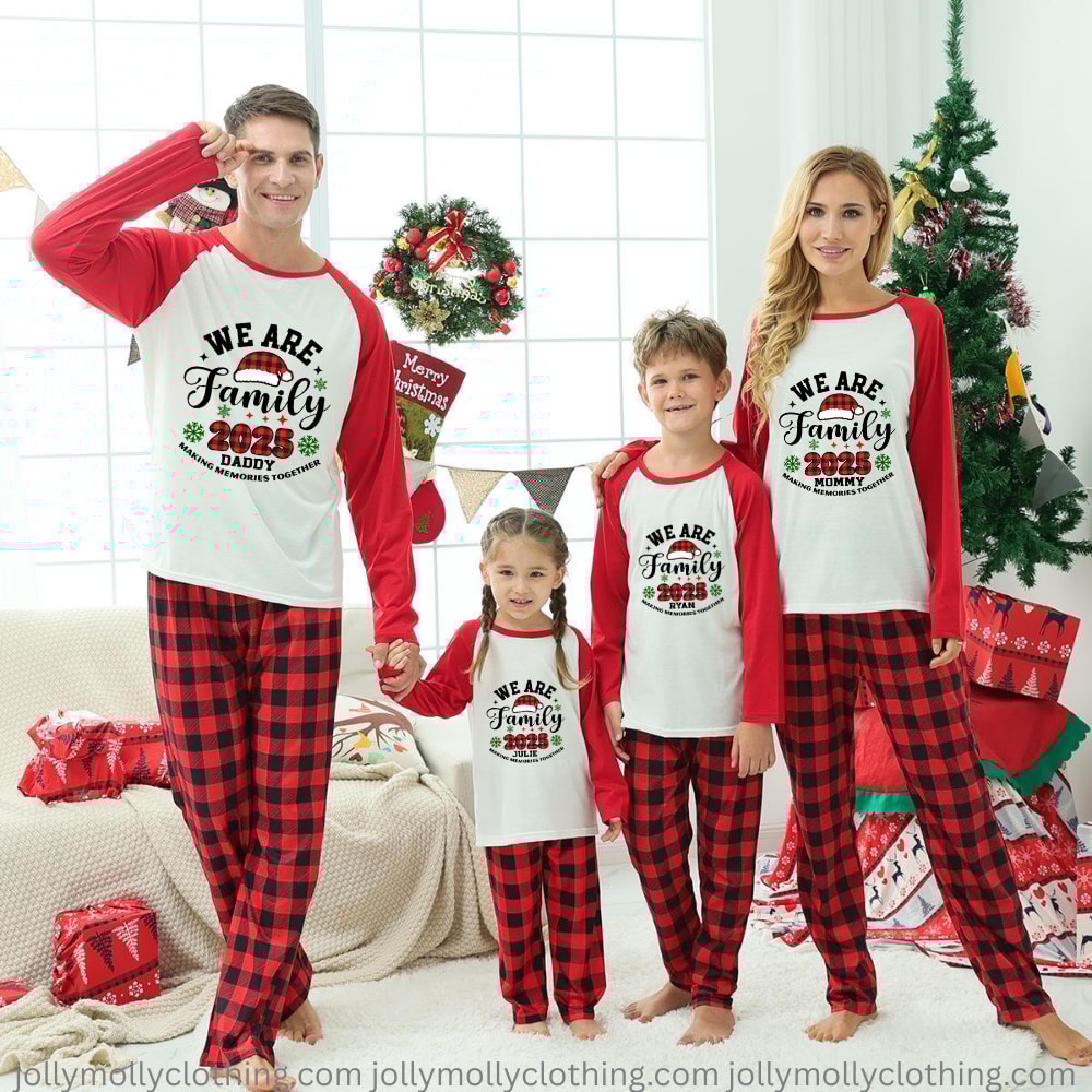 We Are Family Christmas 2025 Matching Holiday Pajama Sets