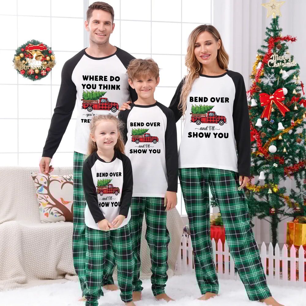 Christmas Vacation Bend Over and I'll Show You Family Matching Pajamas