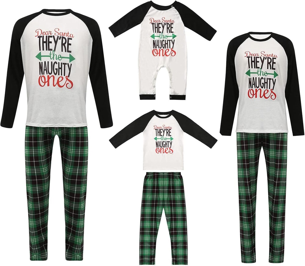 Dear Santa They're The Naughty Ones Christmas Family Matching Pajamas