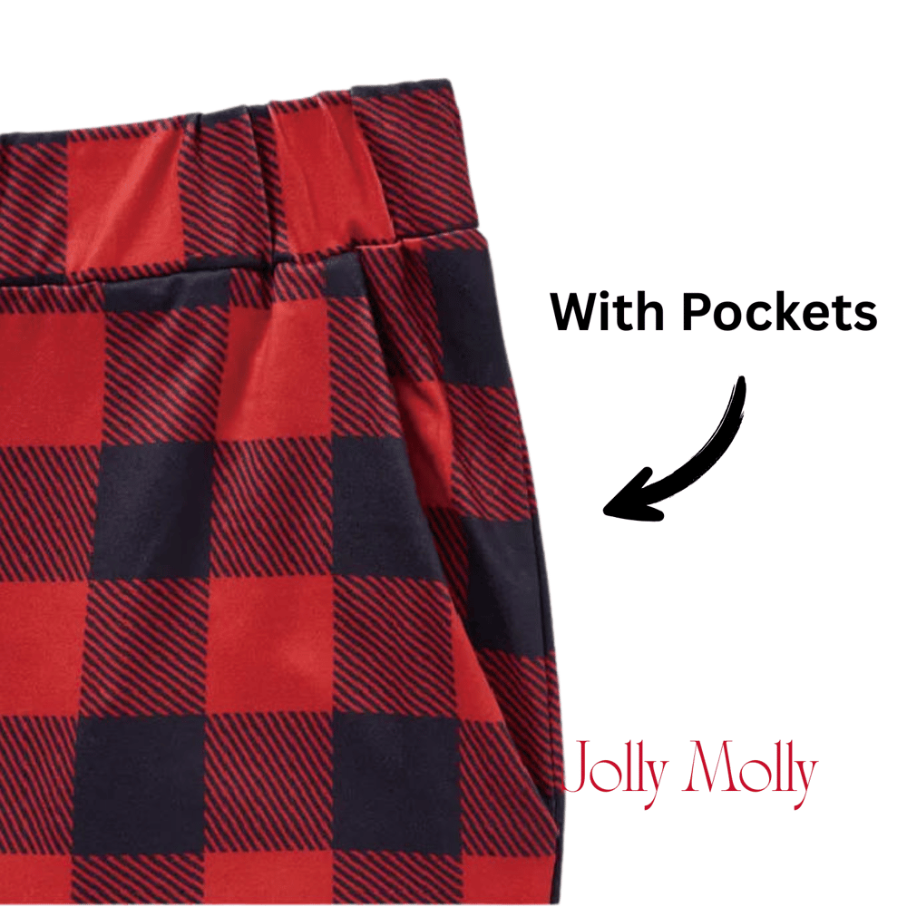 Christmas Red Plaid Pajama Pants With Pockets