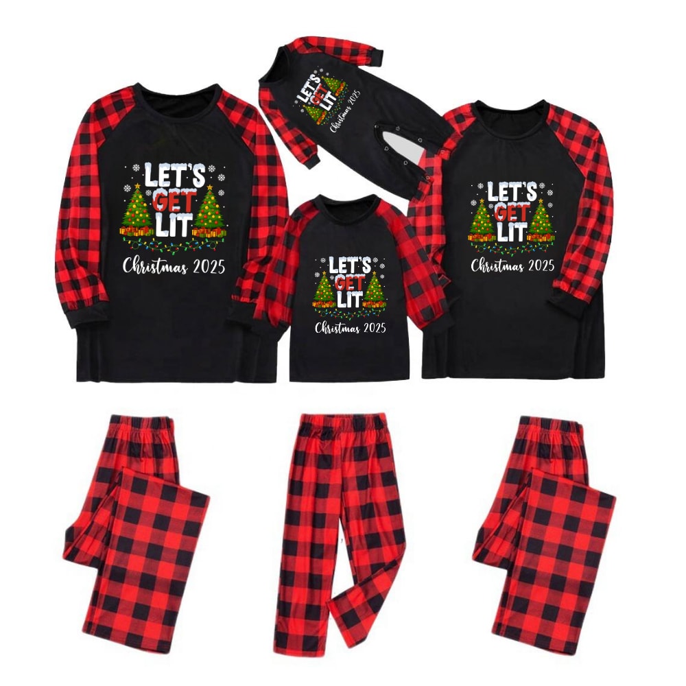 Let's Get Lit Christmas 2025 Family Matching Pajamas