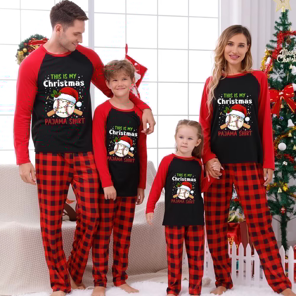 This Is My Christmas Baseball Pajama Family Matching PJs