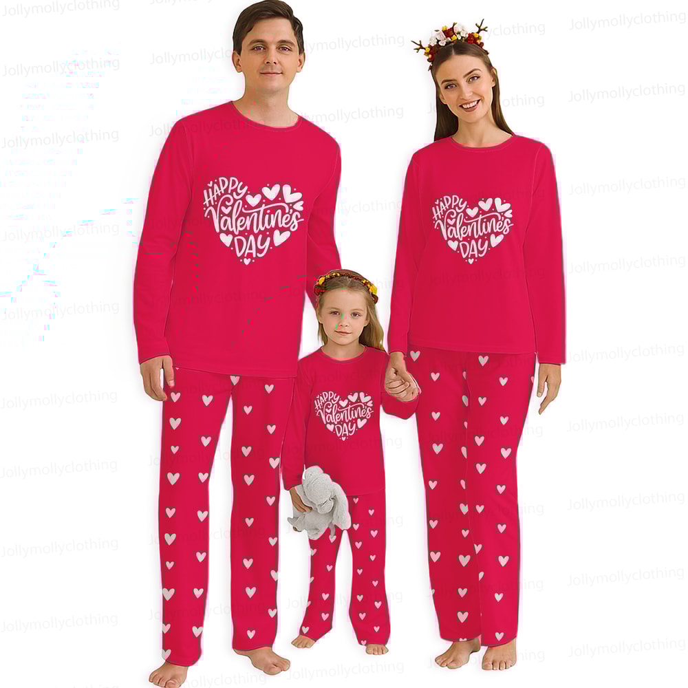 Happy Valentine’s Day Matching Family and Couples Pajama Set
