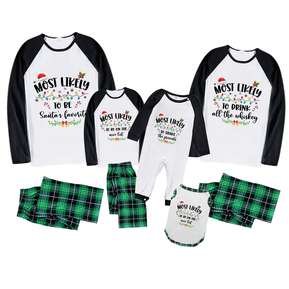 Funny Most Likely To Christmas Matching Family PJs