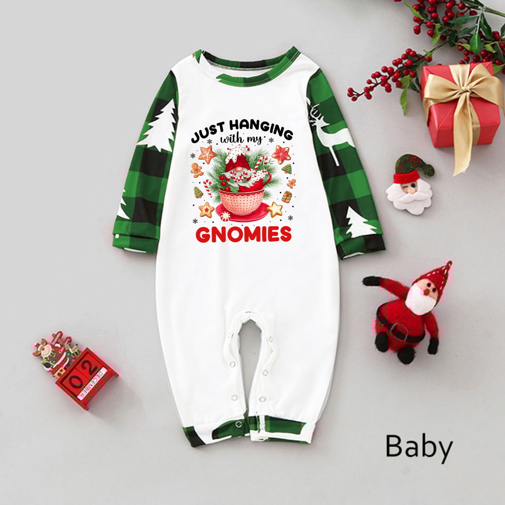 Just Hanging With My Gnomies Christmas Matching Pajamas Set