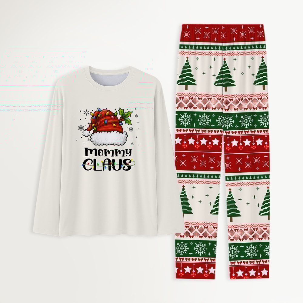 Custom Family Matching Christmas Sleepwear with Personalized Claus Prints