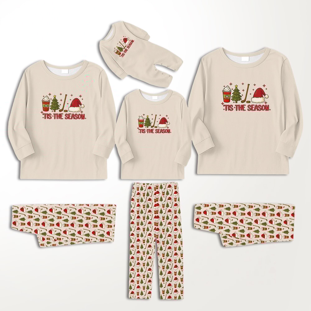 Hockey Christmas Family Matching Pajamas Tis The Season