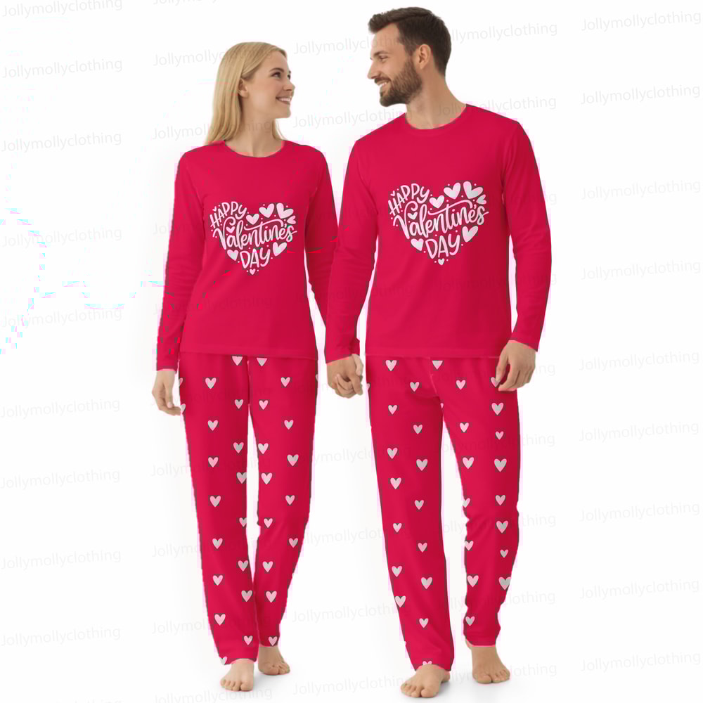 Happy Valentine’s Day Matching Family and Couples Pajama Set