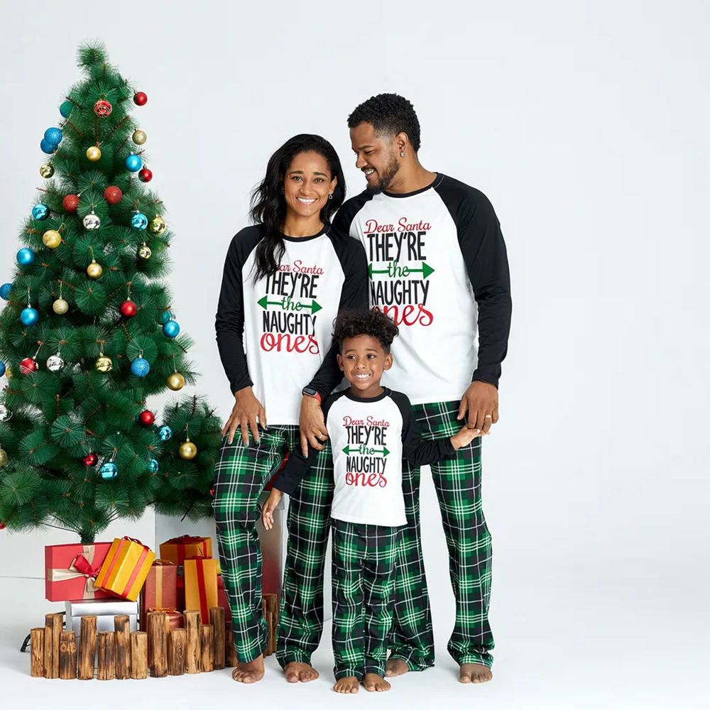 Dear Santa They're The Naughty Ones Christmas Family Matching Pajamas