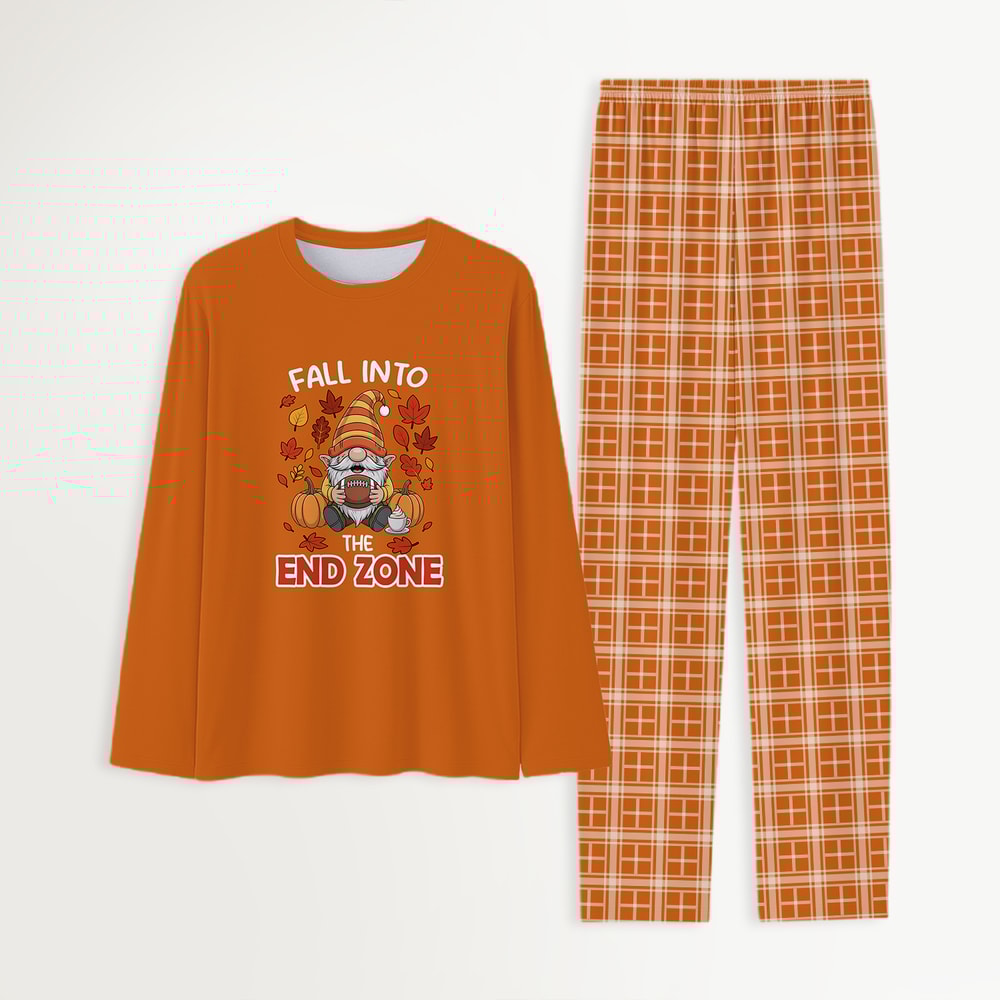 Orange Football Gnome Thanksgiving Family Matching Pajamas