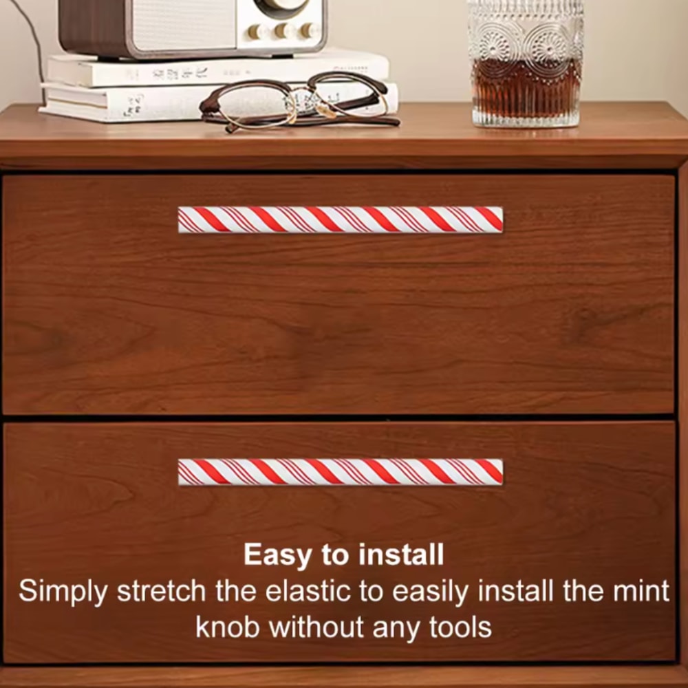 Christmas Candy Cane Stripe DoorHandle Covers 