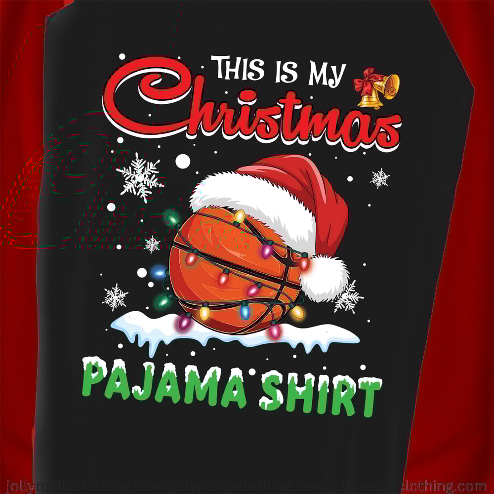 This Is My Christmas Basketball Pajama Shirt Matching Family PJs Set