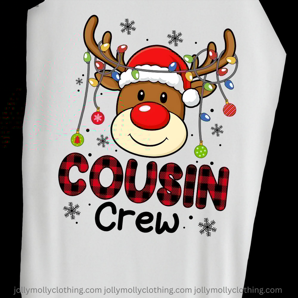 Cousin Crew Christmas Family Matching Pajamas Red Plaid Reindeer