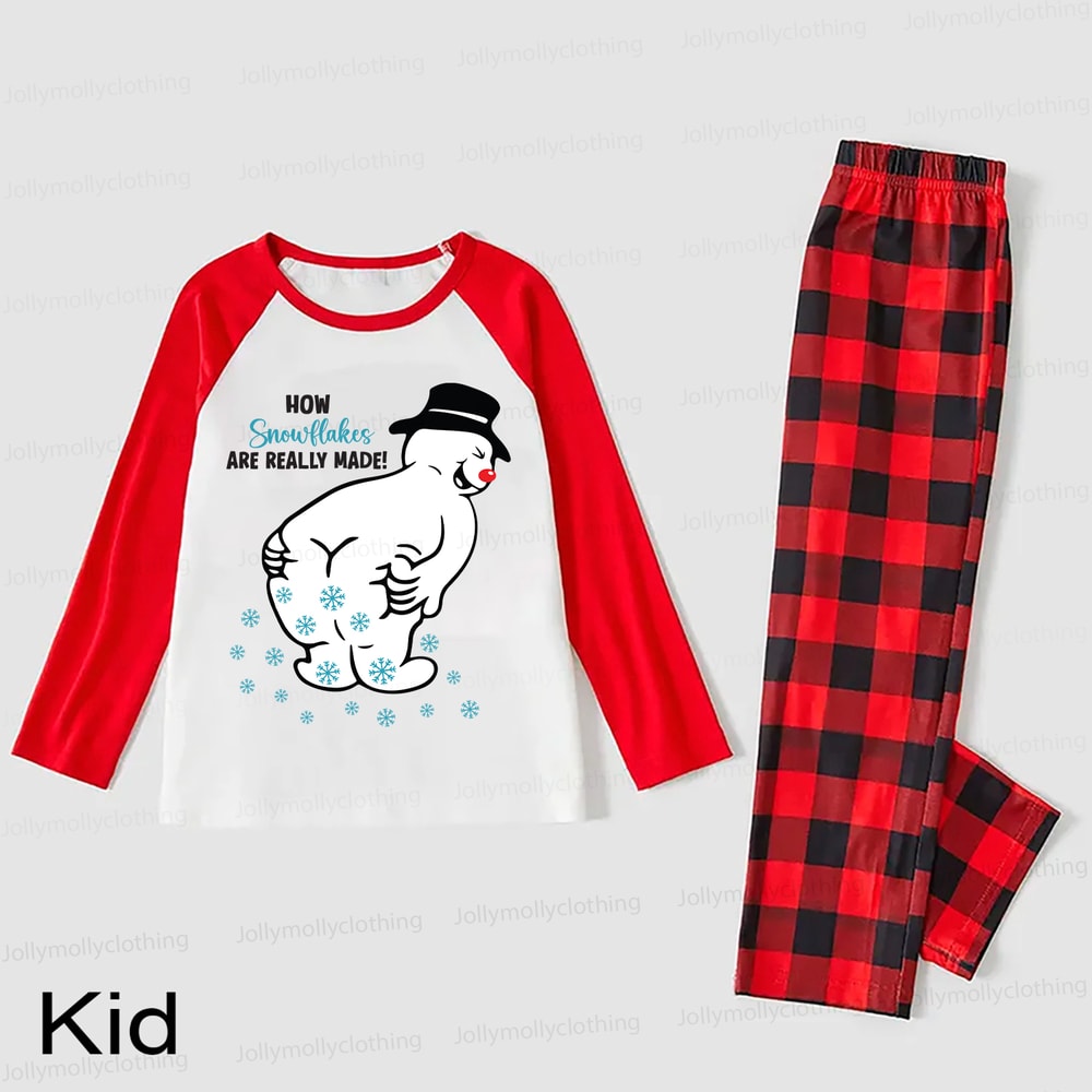 How Snowflakes Are Really Made Funny Snowman Matching Family Christmas Pajama Set