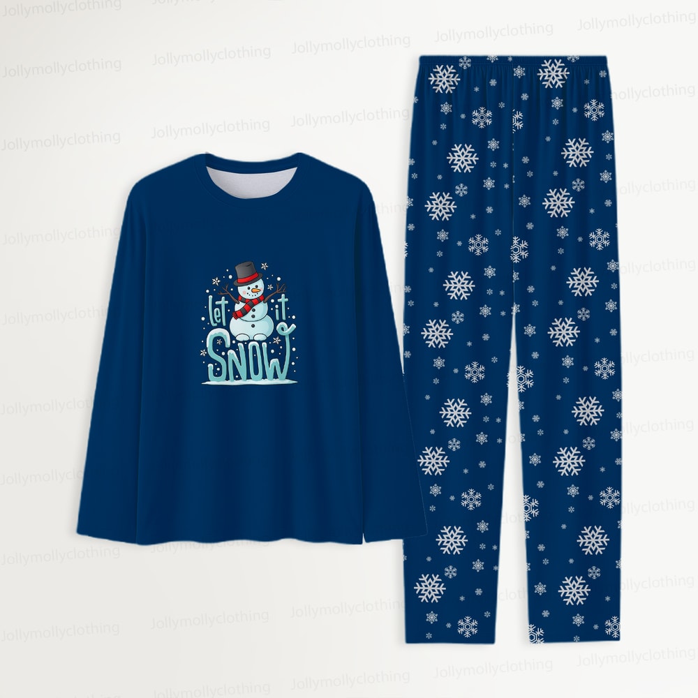 Let It Snow Matching Family Christmas Pajamas Set For Family and Pet