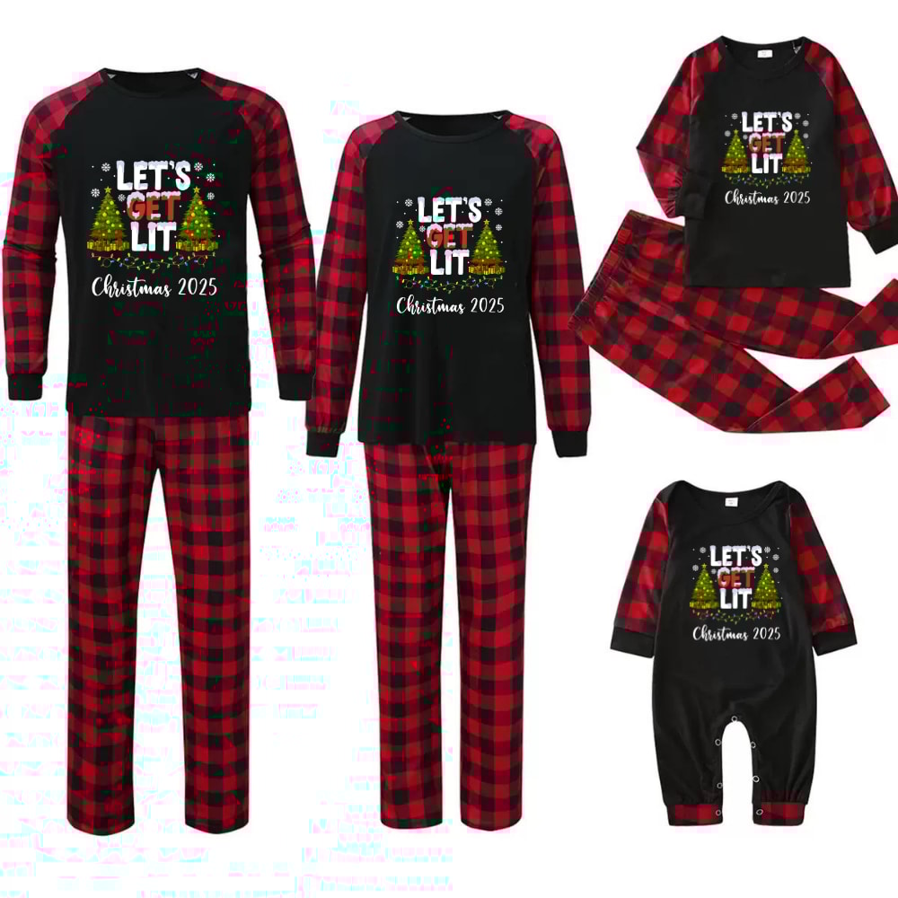 Let's Get Lit Christmas 2025 Family Matching Pajamas