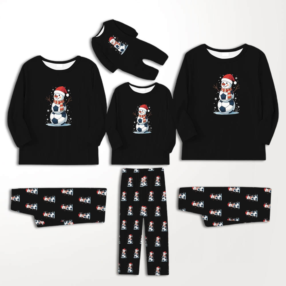 Soccer Snowman Family Matching Christmas Pajamas