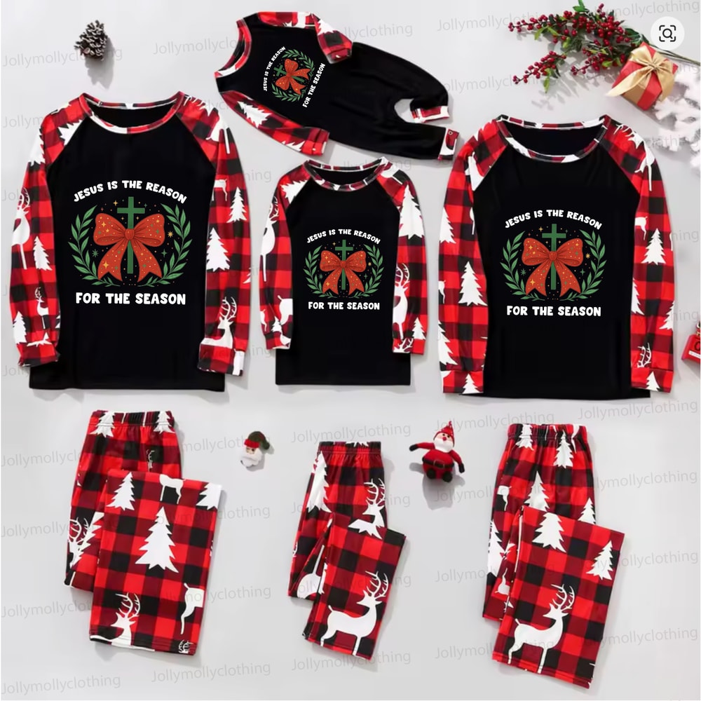 Christian Family Christmas Pajama Set Jesus Is the Reason