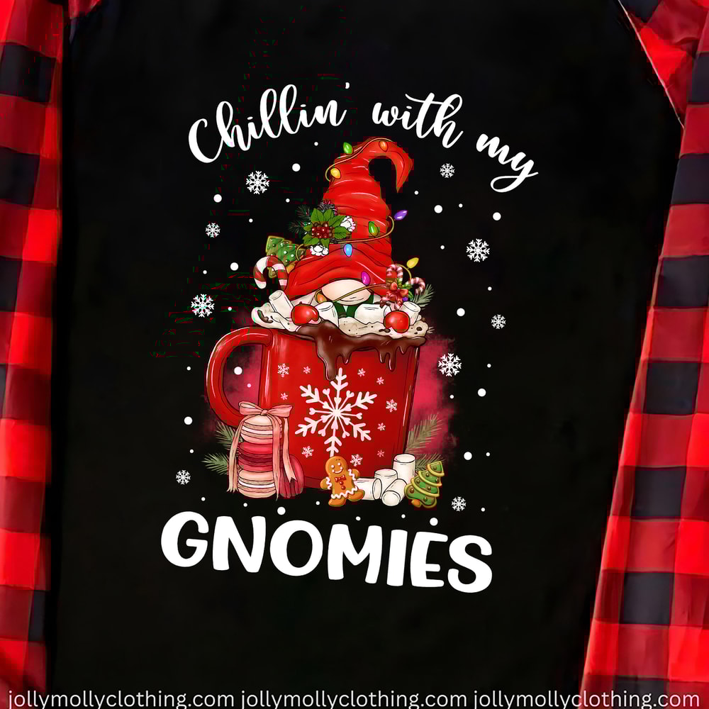 Chillin With My Gnomies Hot Cocoa Christmas Family Matching Pajamas