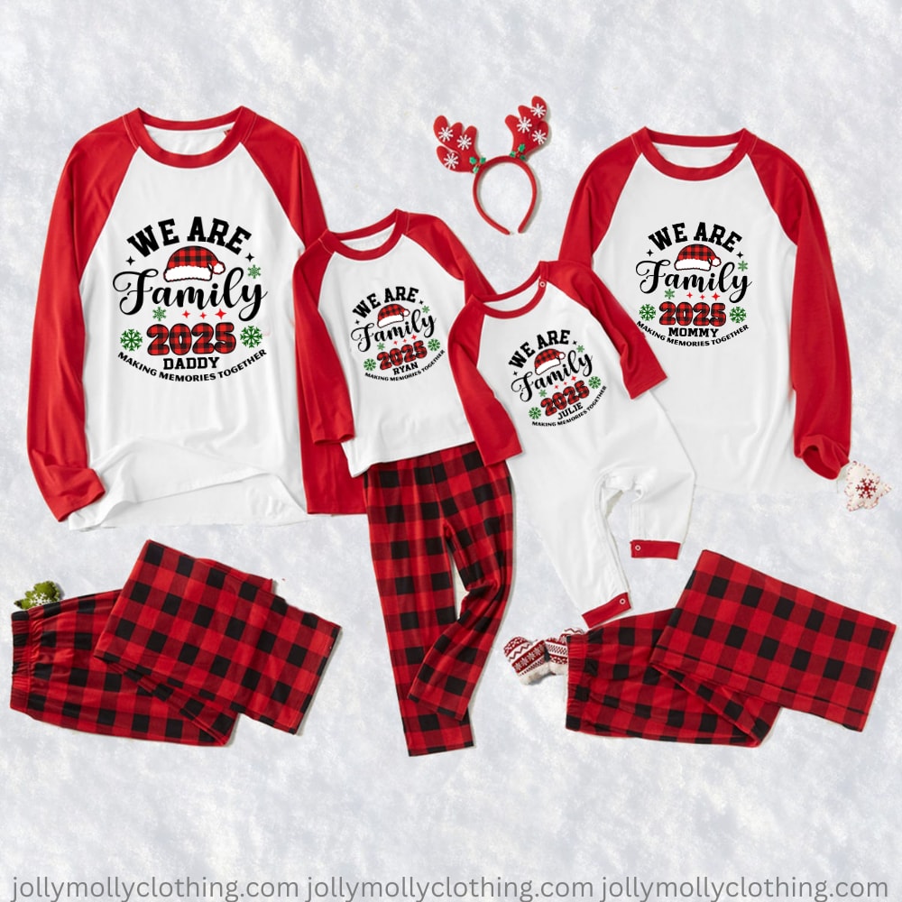We Are Family Christmas 2025 Matching Holiday Pajama Sets