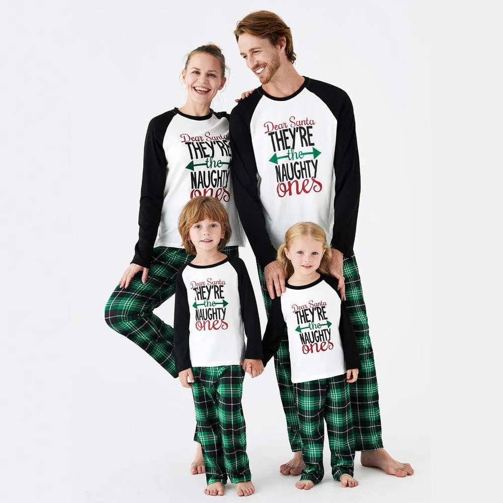 Dear Santa They're The Naughty Ones Christmas Family Matching Pajamas