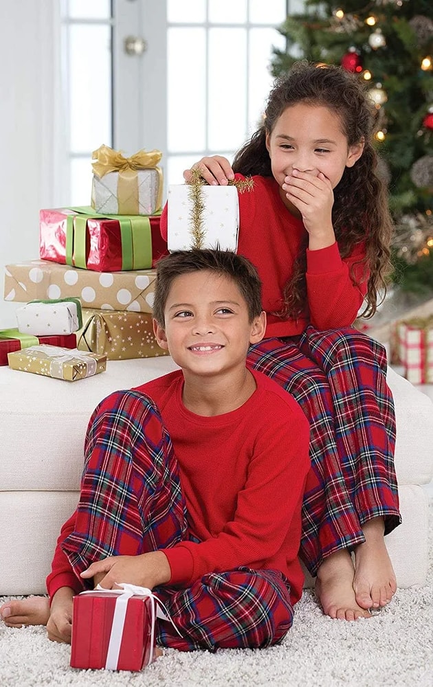 Classic Red Plaid Christmas Family Matching Pajamas Set