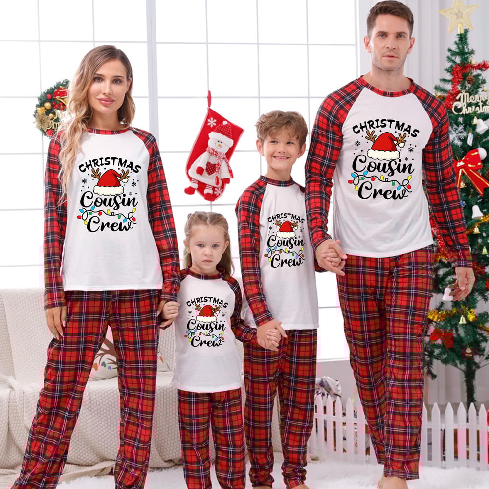Cozy Matching Christmas Pajamas Christmas Cousin Crew Red Plaid Family Set