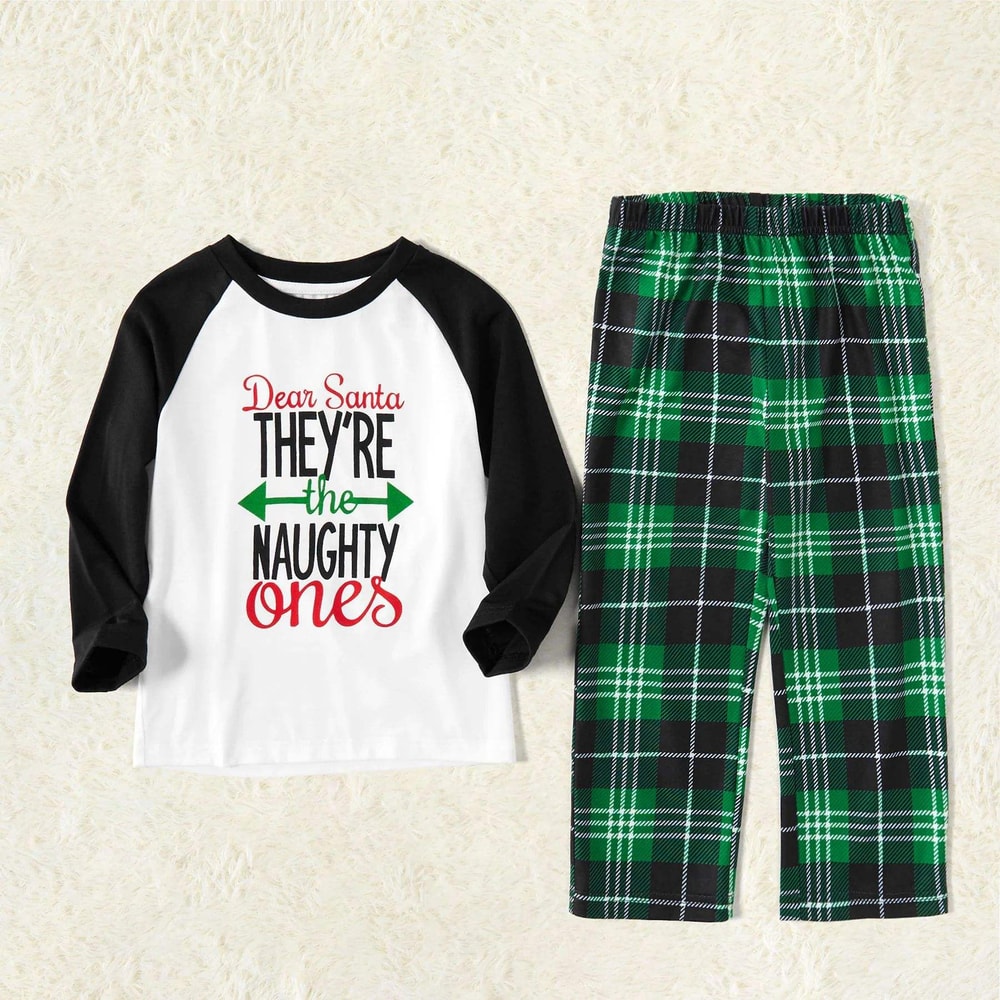 Dear Santa They're The Naughty Ones Christmas Family Matching Pajamas