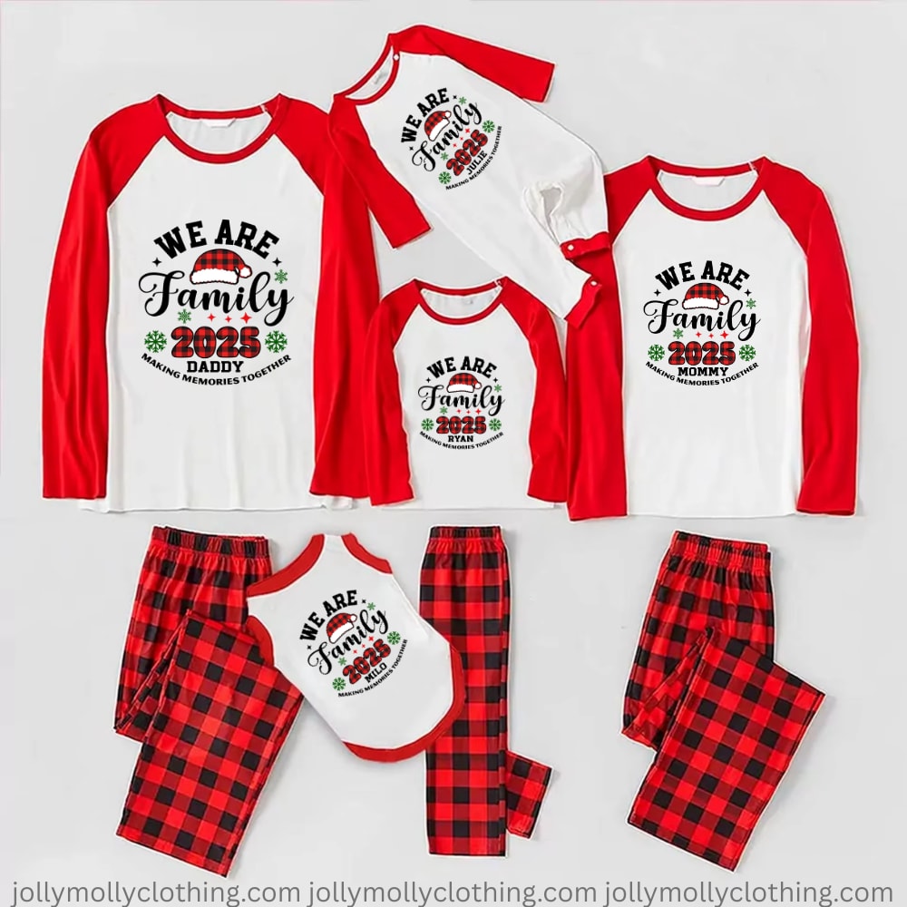 We Are Family Christmas 2025 Matching Holiday Pajama Sets